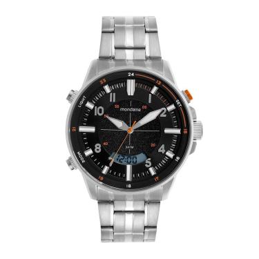 Imagem de Relógio Mondaine Masculino Anadigi Prata Preto 32855g0mvne2