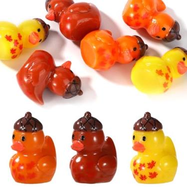Imagem de 60un Mini Patos, Resina Miniaturas Patos Folha de Bordo de Bolota Outono Brinquedos Resina Pequenos e Engraçados Adequados para Decoração Festas Temáticas Outono