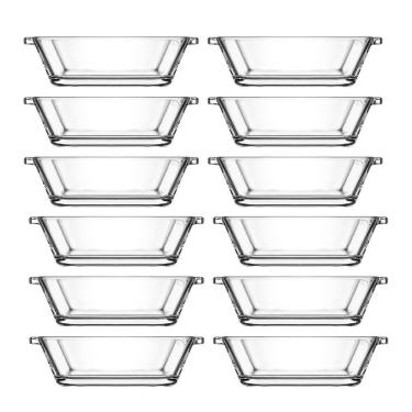 Imagem de Jogo 12 Petisqueiras Retangular Vidro Casual 110Ml