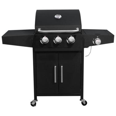 Imagem de Churrasqueira a Gás 3 Queimadores Centrais 1 Lateral Americana a Bafo Carrinho