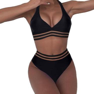 Imagem de Conjunto de roupa de praia de biquíni de biquíni de impressão sexy fem