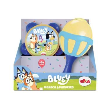 Imagem de Brinquedo Kit Musical Bluey - Maraca e Pandeiro para Crianças +24 mese