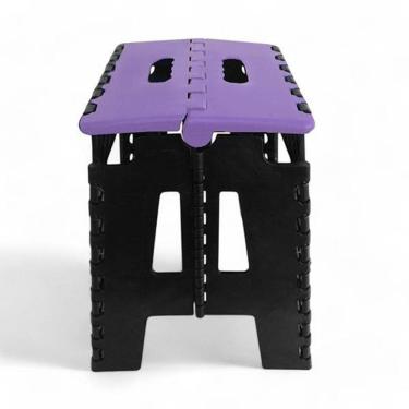 Imagem de Banqueta Dobrável Multiuso Roxo Até 100Kg Plástico