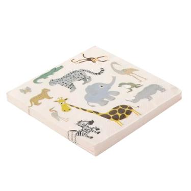 Imagem de Guardanapo De Papel Decorado 33Cm Folha Dupla Prata Festas (Safari)