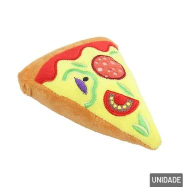 Imagem de Mordedor Para PET Pizza de Pelúcia 15cm - Tudo em Caixa