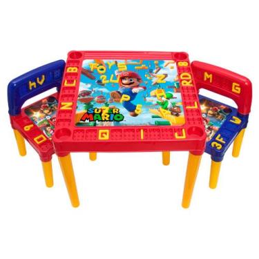 Imagem de Mesa Infantil De Atividades Criança Bebê Desenho Super Mario - Tritec