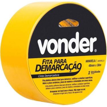 Imagem de Fita Adesiva Demarcação Solo 48mmx30mts Amarela Vonder