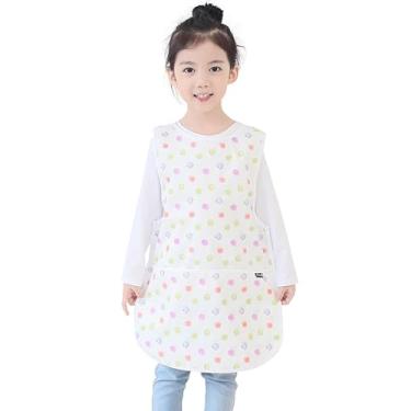 Imagem de Avental infantil impermeável sem mangas com bolsos, pastel (41-S)
