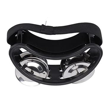 Imagem de RiToEasysports Conjunto de Bateria de Percussão para Pandeiro de pé, Jingle Bell de Metal para Amantes de Música e Artistas (Preto)