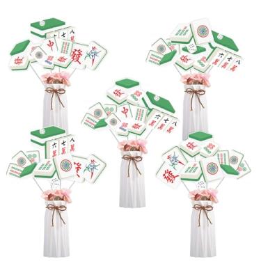 Imagem de Mahjong Party Centerpieces Sticks 24pcs Mahjong Themed Party Decorations Game Mah Jong Table Topper Picks Mah Jong Birthday Decorations for Lets Get Our Mahjong-On Decor Game Celebration Favor