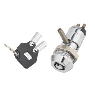 Imagem de KiBcsLic Interruptor de botão de pressão com trava de chave de 12 mm, eletrônico, automotivo, faça você mesmo, peça de metal multifuncional, à prova