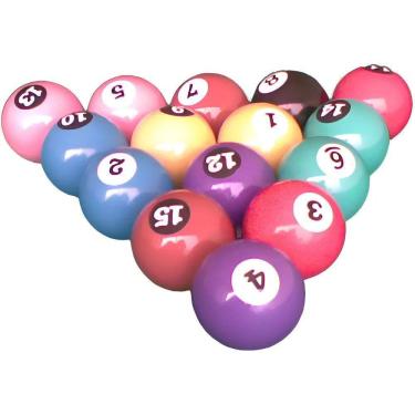 Imagem de Bola De Bilhar / Sinuca Jogo De 15 Bolas 50 Mm + Bolão 54Mm