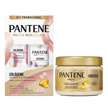 Imagem de Kit Pantene Colágeno Shampoo 300ml + Condicionador 150ml + Máscara Cap