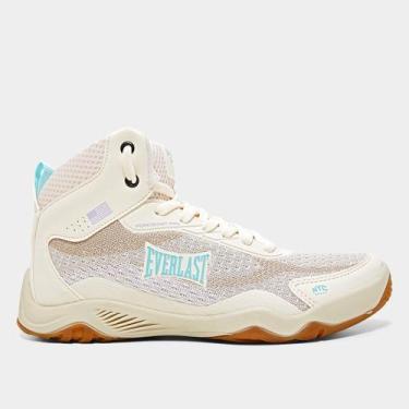 Imagem de Tênis Cano Médio Everlast Forceknit Pro Feminino, Bege, Lilás, 36