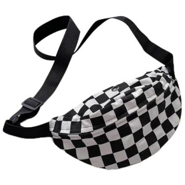 Imagem de Pochete para mulheres e homens, bolsa de cintura moderna, bolsa de cinto ajustável, bolsa transversal de lona para corrida, caminhadas, esportes, exercícios, viagens