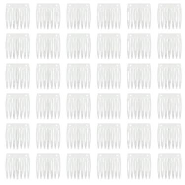 Imagem de 60 peças de pente lateral pequeno de plástico transparente para casamento véu de noiva pentes peruca pentes grampo de cabelo banquete acessórios de estilo de cabelo para mulheres