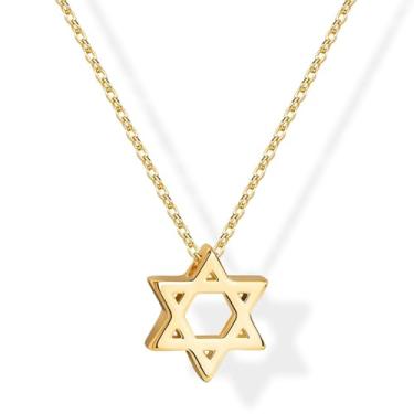 Imagem de Colar feminino com pingente de ouro delicado, lindo laço banhado a ouro 14K Ankh, pino de segurança, floco de neve, coração, beisebol, estrela, concha, flor, colar, hipoalergênico, ajustável, para uso