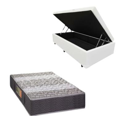 Imagem de Cama Box Baú Blindada com Colchão de Espuma Orthopedic - Solteiro 88x188 (CORINO BRANCO)