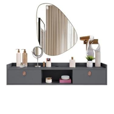 Imagem de Penteadeira Camarim Suspensa Com 2 Porta E Passa Fios(Cinza)