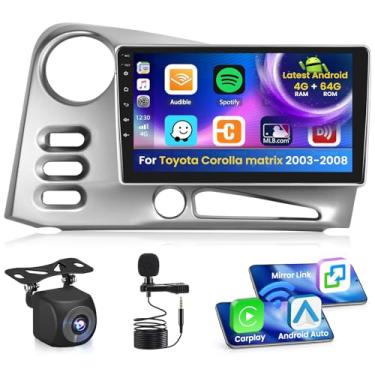 Imagem de Inefala Rádio 4G 64G para Toyota Corolla Matrix 2003-2008 CarPlay Car Stereo Android 15 IPS 22.9 cm Touchscreen Android Auto Backup Camera Bluetooth 5.0 GPS EQ 13UI