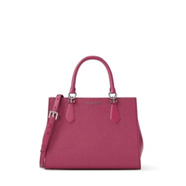 Imagem de Michael Kors Marilyn Bolsa média, ferragens prateadas/framboesa escura