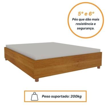 Imagem de Cama Box Casal Mônaco Tcil Móveis Cinamomo - Bege