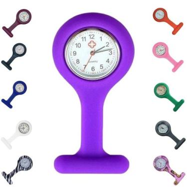 Imagem de Relogio Lapela Bolso Silicone Enfermagem - LOVE SAUDE, Roxo
