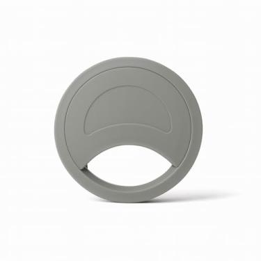 Imagem de Passa Fio 46 mm Plástico ABS Branco – Acabamento para Mesa, Móveis e Escritório – Organizador de Cabos com Tampa – Kit com 2 Unidades (CINZA)