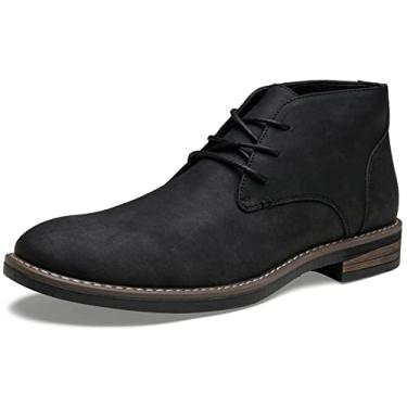 Imagem de Jousen Botas masculinas Chukka com cadarço no tornozelo deserto botas casuais clássicas para homens, Bota masculina Chukka - amy656a-preta, 43