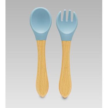 Imagem de Kit Talheres em Silicone com 2 unidades Twibex (Azul)