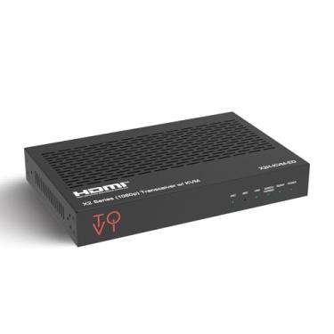 Imagem de ToVi Codificador/decodificador HDMI 4K AV-Over-IP com USB/KVM, PoE, RS-232, IR, fibra e RJ45, várias janelas, parede de vídeo, comutação de matriz, transmissão CAT6 de 100 m (X2H-KVM-ED)