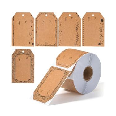Imagem de Mr. Pen - 5 cm x 7,6 cm a partir de adesivos de etiqueta de presente marrom Kraft / 250 rolos de etiqueta de presente modernos/preencher de e para adesivos de lembrancinha
