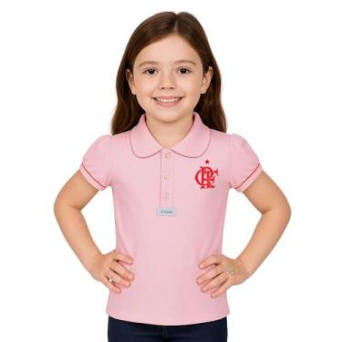 Imagem de Camisa Polo Infantil Flamengo Rosa Oficial - Revedor, Tam 2