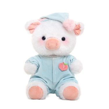 Imagem de Boneca de brinquedo de pelúcia Soft Cartoon Pig 23,5 cm com pijama azul