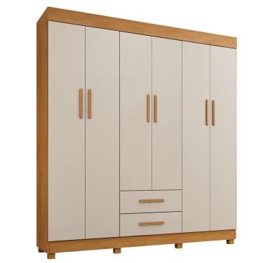 Imagem de Guarda Roupa New Copacabana 6 Portas 2 Gavetas 7 Prateleiras - Benetil