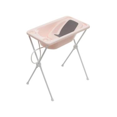 Imagem de Banheira de Bebê com Suporte Dobrável Galzerano Acqua Trio Rosé 20L, R