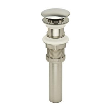 Imagem de PF WaterWorks DecoDRAIN Push Pop-Up Sink Dreno ABS Corpo Sem Transbordamento - Tampa de Guarda-chuva (Diâmetro 6,3 cm); Níquel Escovado; PF0717-BN