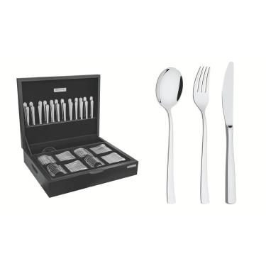 Imagem de Faqueiro Tramontina Berlin 101 Peças Brilho Em Aço Inox Alto Brilho Com Estojo De Madeira Tramontina