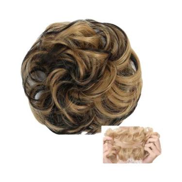 Imagem de Coque De Cabelo Sintético Cacheado Natural Para Mulheres, Extensões De