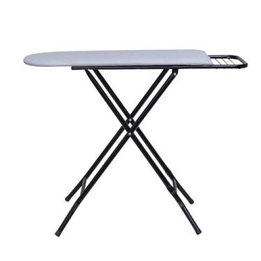 Imagem de Mesa Tabua de Passar Roupa Passadeira 3 Andares Técido Térmico Dobravel Extra Forte Com Porta Ferro tabua passar roupa(Preto)