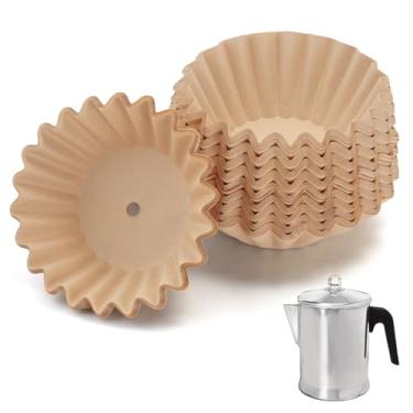 Imagem de Filtros de café compatíveis com cafeteira Primula, 200 peças de papel de filtro de cesta perfurada para cafeteira Primula 9 xícaras
