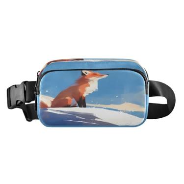 Imagem de CEBUGI Pochetes de caminhada para homens e mulheres, pochetes modernas Red Fox, resistentes à água, com cinto ajustável para treino, viagem, corrida