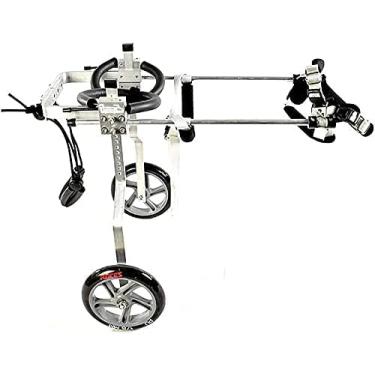 Imagem de PUJPOQRP Rodas ajustáveis para carrinho de cachorro para cadeira de rodas com 2 rodas para reabilitação de perna traseira aprovada por veterinários, peso leve, fácil de montar para cães pequenos com