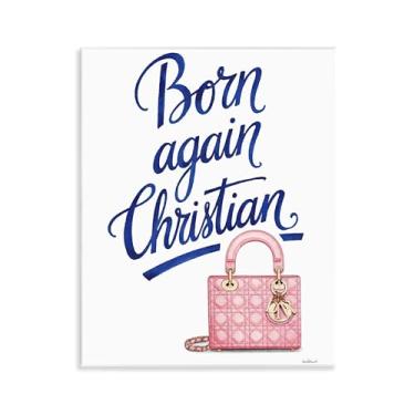 Imagem de Stupell Industries Arte de placa de parede cristã Glam Born Again, design por Amanda Greenwood, 14 x 11