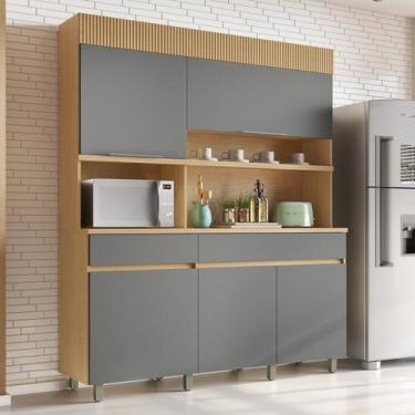 Imagem de Armário de Cozinha 5 Portas 2 Gavetas 160cm 100% Mdf Realeza - Nesher 