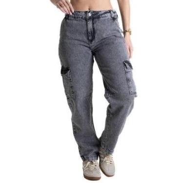 Imagem de Calça Jeans Sawary Barrel - 280510 - cinza 42-Feminino