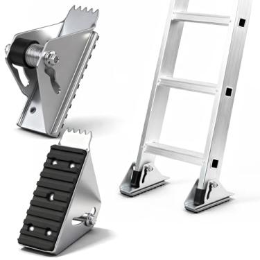 Imagem de Pacote com 2 kits de sapatos antiderrapantes de alumínio para escadas de extensão, pés de escada acolchoados de borracha para escada de alumínio, peças de reposição compatíveis com modelos D1200