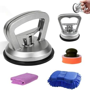 Imagem de EALRIDV Extrator de amassado de carro, pacote com 2 ferramentas de remoção de amassados de alumínio para carro com ventosa forte, kit de reparo sem pintura para danos à carroceria, porta automática