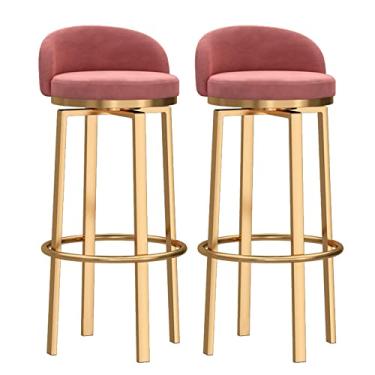 Imagem de Bancos de bar giratórios, conjunto de pernas de metal dourado, moderno, banco de bar com altura para balcão, cadeiras de jantar altas para casa, cozinha e ilha