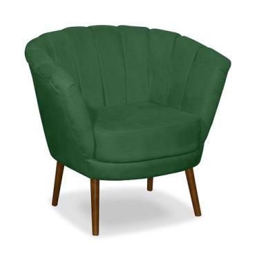 Imagem de Poltrona Pétala Flor Decorativa Suede Verde - Sonho das Poltronas